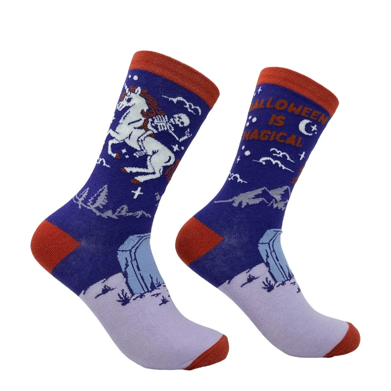 Custom Socks For College Teams-Women's Halloween Is Magical Socks