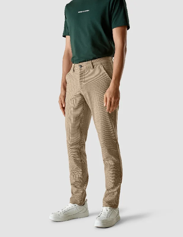 Personalized Pants For School Gatherings-Essential Pants Slim Plaid Khaki