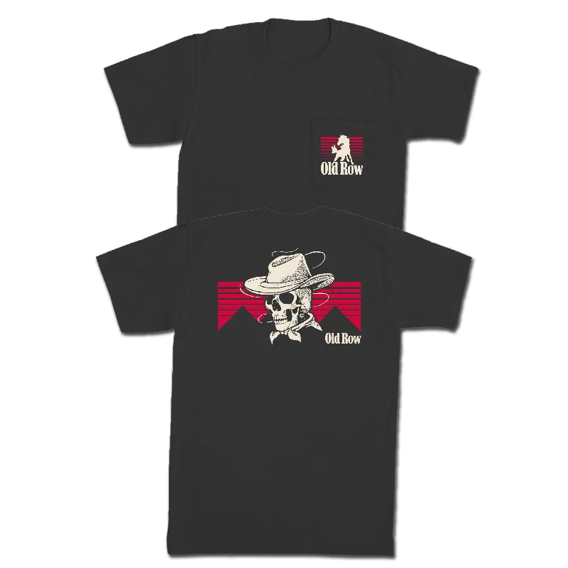 Custom Printed T-Shirt For Seasonal Promotions-The Cowboy Skull Pocket Tee