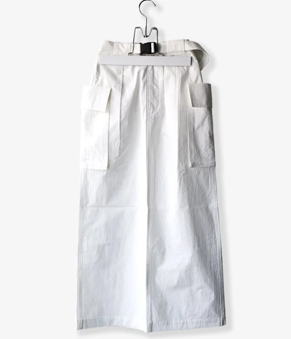 Custom Pants For Fitness Classes-PHEENY/COTTON NYLON DUMP MILITARY SKIRT(WHITE)