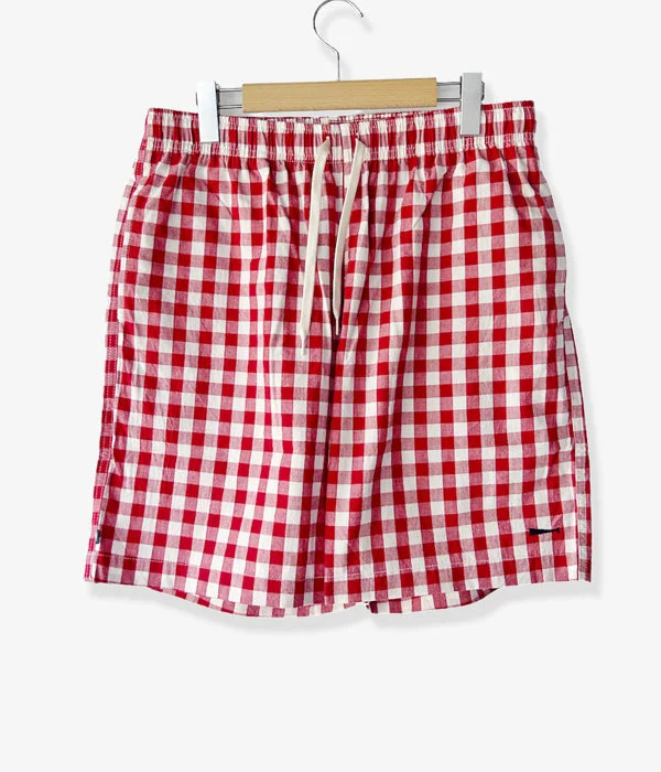 Personalized Pants For Running Gear-DESCENDANT/SHORE GINGHAM SHORTS (RED)