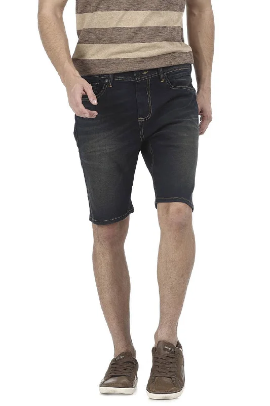 Custom Shorts For Workout Days-Comfort Fit Rinse Stretch Denim Shorts