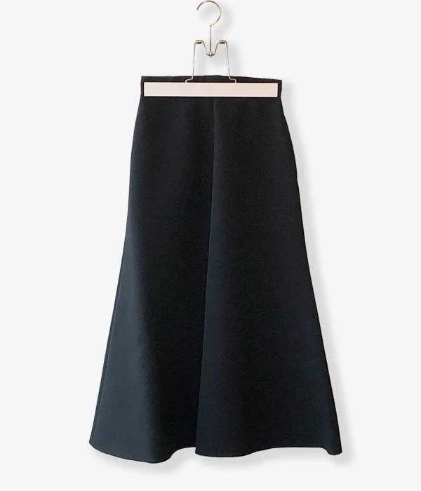 Custom Denim Pants-PHEENY/TRIPLE CLOTH CIRCULAR SKIRT(BLACK)