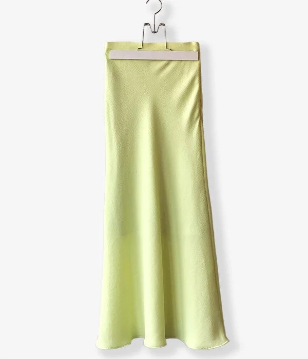 Custom Pants For Active Lifestyle-PHEENY/DOBBY BIAS SKIRT(LIME)