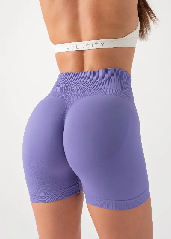 Personalized Gym Shorts-ULTIMATE SEAMLESS SCRUNCH SHORTS 2.0 - VIOLET