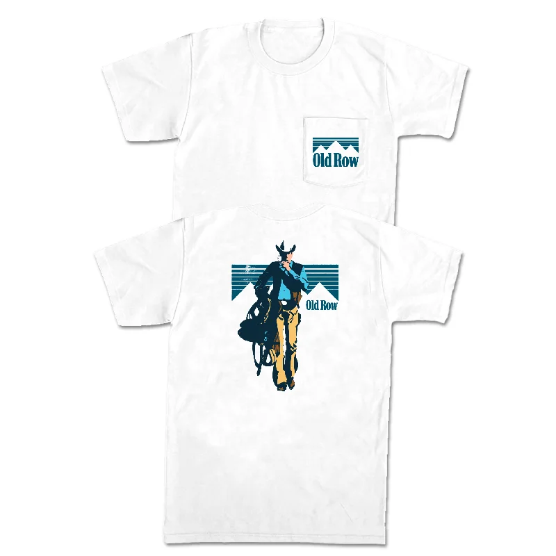 Custom T-Shirt For Sports Celebrations-The Cowboy 5.0 Pocket Tee (White)