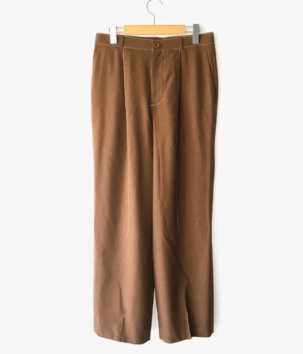 Custom Pants For Marathon Training-DIGAWEL/STITCH 1TUCK PANTS (BROWN)