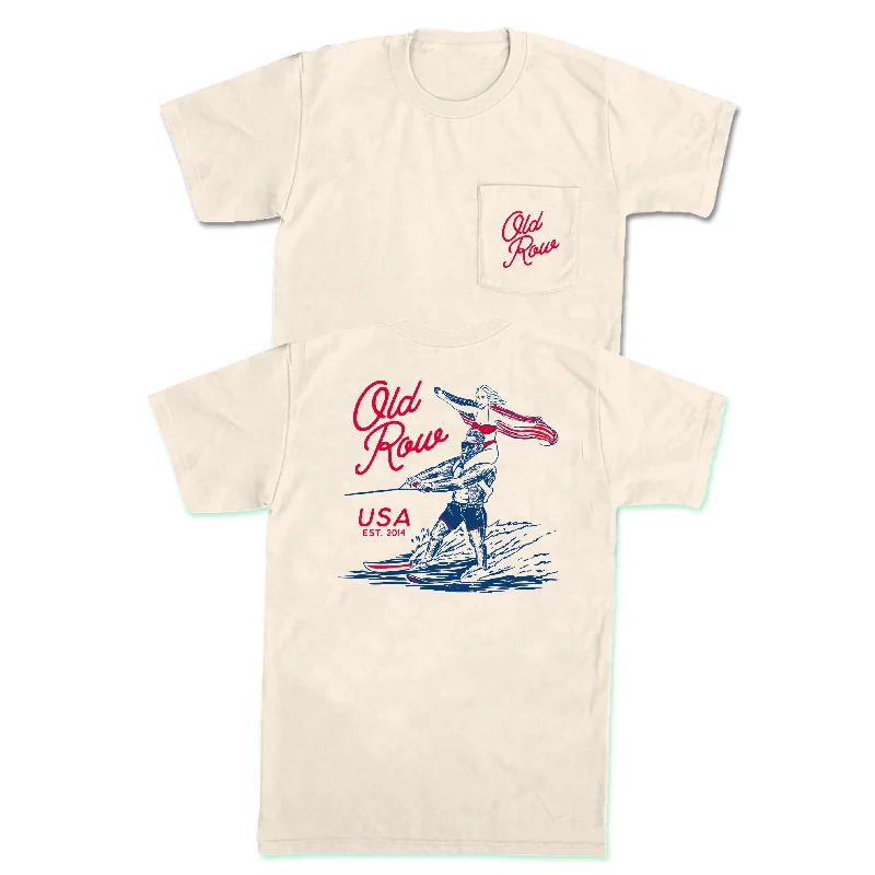 Custom T-Shirt For Birthdays-The Big Foot Water Ski Pocket Tee