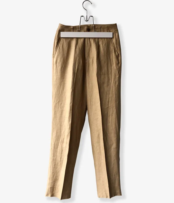 Custom Pants For Street Style-nowos/LINEN PANTS(BEIGE)