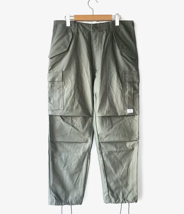 Custom Athletic Pants-DESCENDANT/D-65M SATIN TROUSERS (OLIVE DRAB)