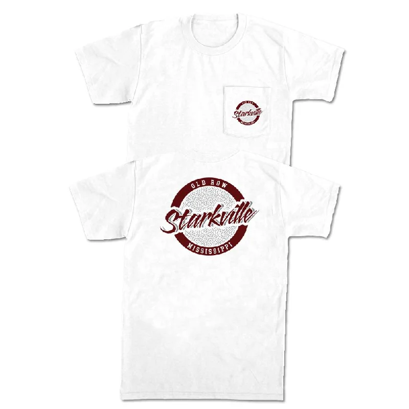 Funny Custom T-Shirt For Gifts-Starkville, Mississippi Circle Logo Pocket Tee