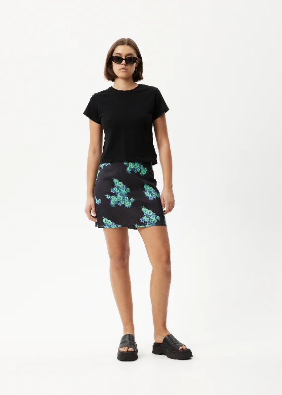 Custom Shorts For Travel & Exploration-AFENDS Womens House Of Darwin - Mini Skirt - Charcoal Floral