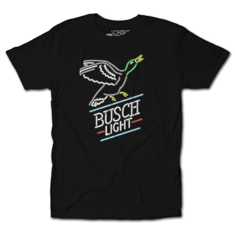 Custom T-Shirt For Family Outings-Busch Light Duck Neon Tee