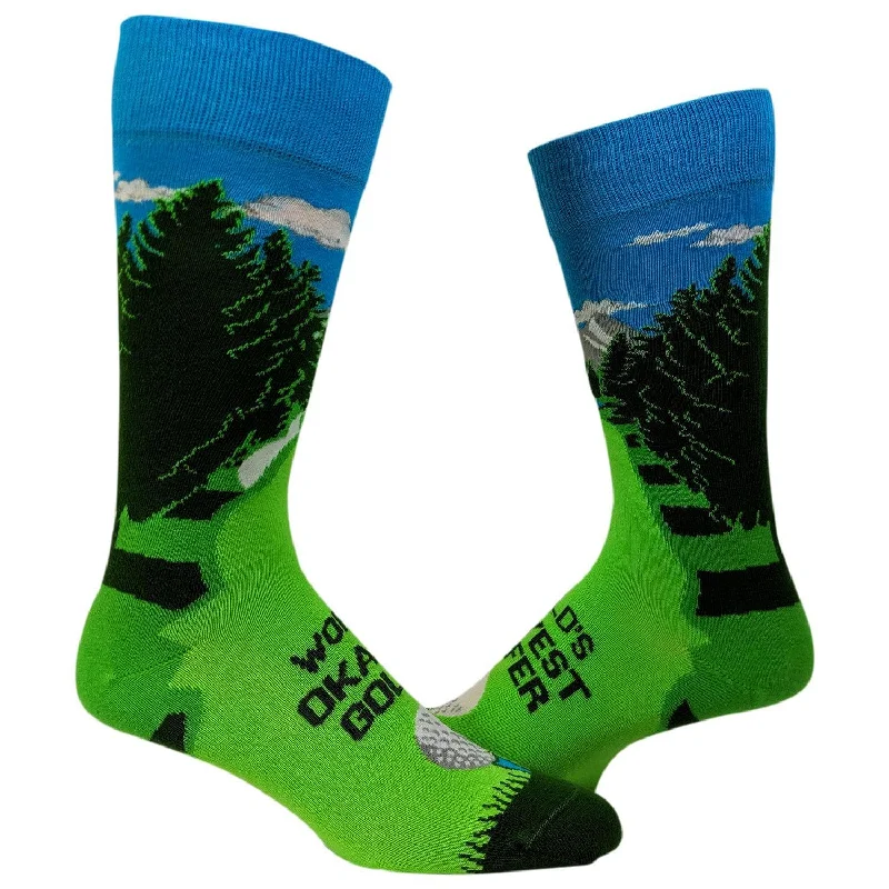 Custom Socks For Christmas Gifts-Mens World's Okayest Golfer Socks