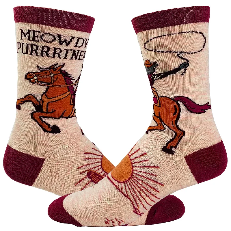 Custom Socks For Sports Competitions-Youth Meowdy Purrtner Socks