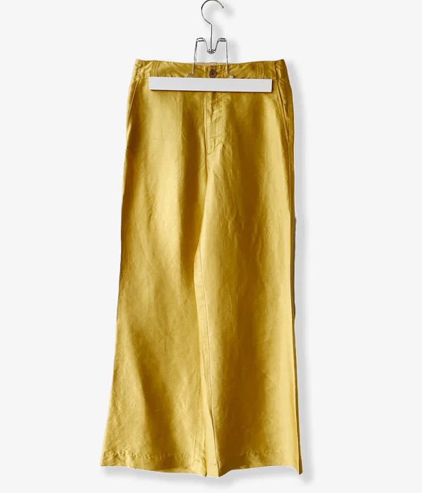 Custom Pants For Travel Comfort-nowos/SILK PANTS(YELLOWGOLD)