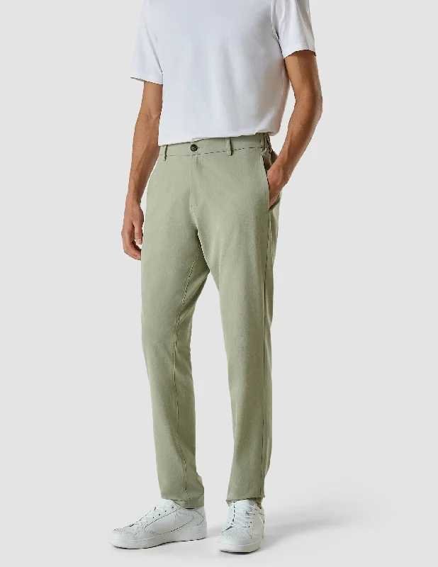 Personalized Pants For Weekend Wear-Tech Linen Elastic Pants Neutral Green