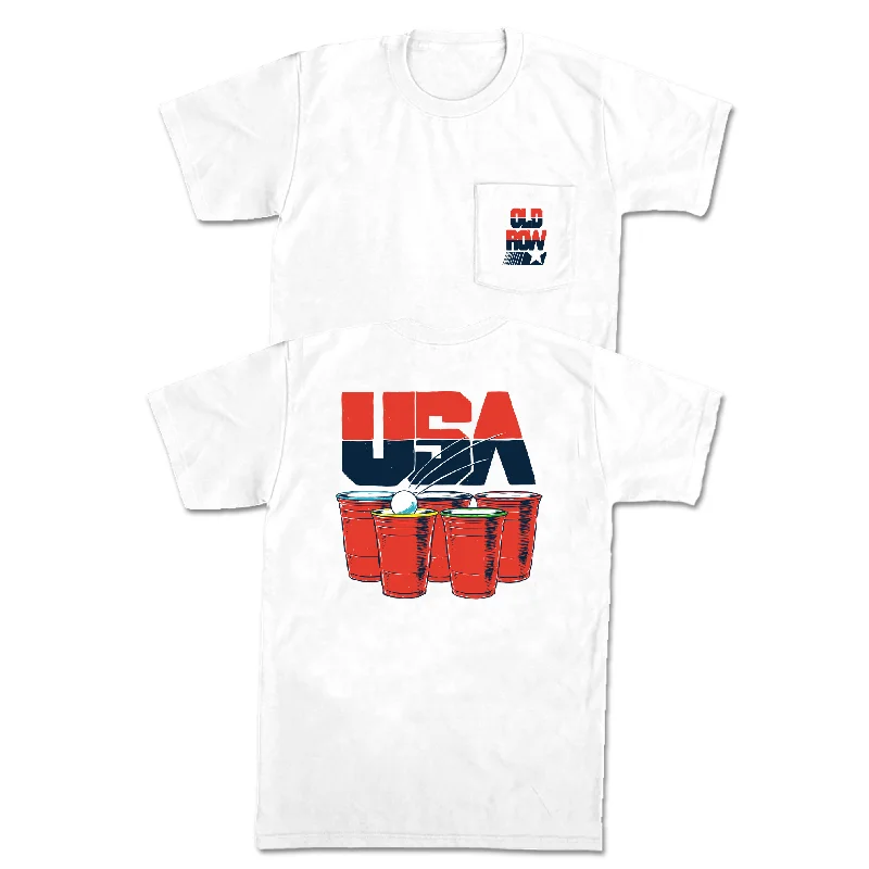 Personalized T-Shirt For Schools & Colleges-USA Drinking Team Pocket Tee