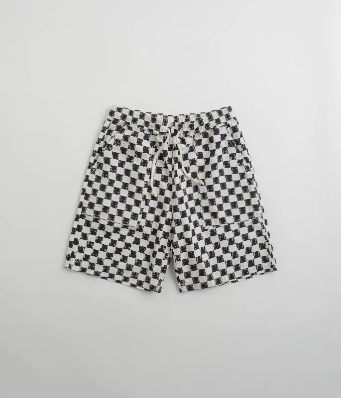 Personalized Shorts For Relaxing-Service Works Classic Chef Shorts - Black / White Checker