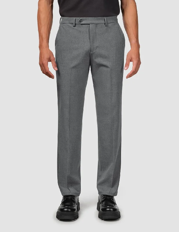 Custom Pants For College Students-Essential Suit Pants Relaxed Fit Dark Grey Melange