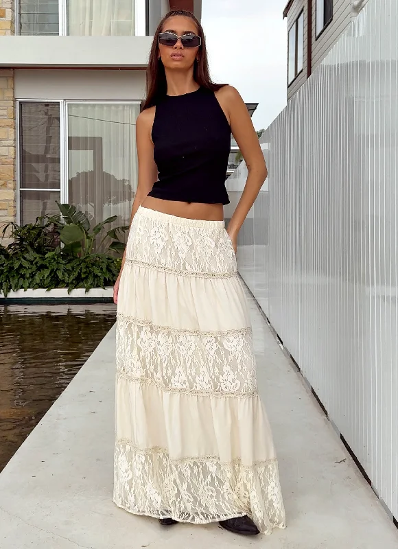 Personalized Shorts For Fitness Classes-Loretta Maxi Skirt - Ivory