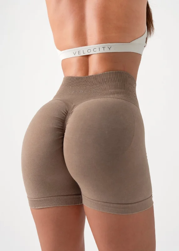 Custom Shorts For Special Days-ULTIMATE SEAMLESS SCRUNCH SHORTS 2.0 - BEIGE