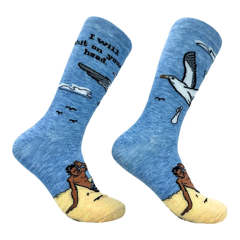 Custom Socks For Fitness Lifestyle-Men's I Will Shit On Your Head Socks