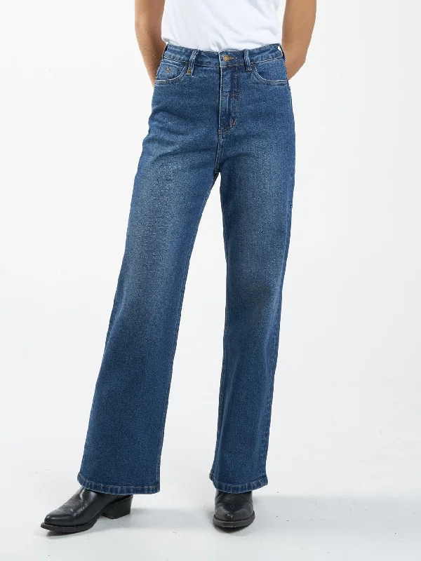 Personalized Pants For Family Outings-Cherry Jean - Roadhouse Blue