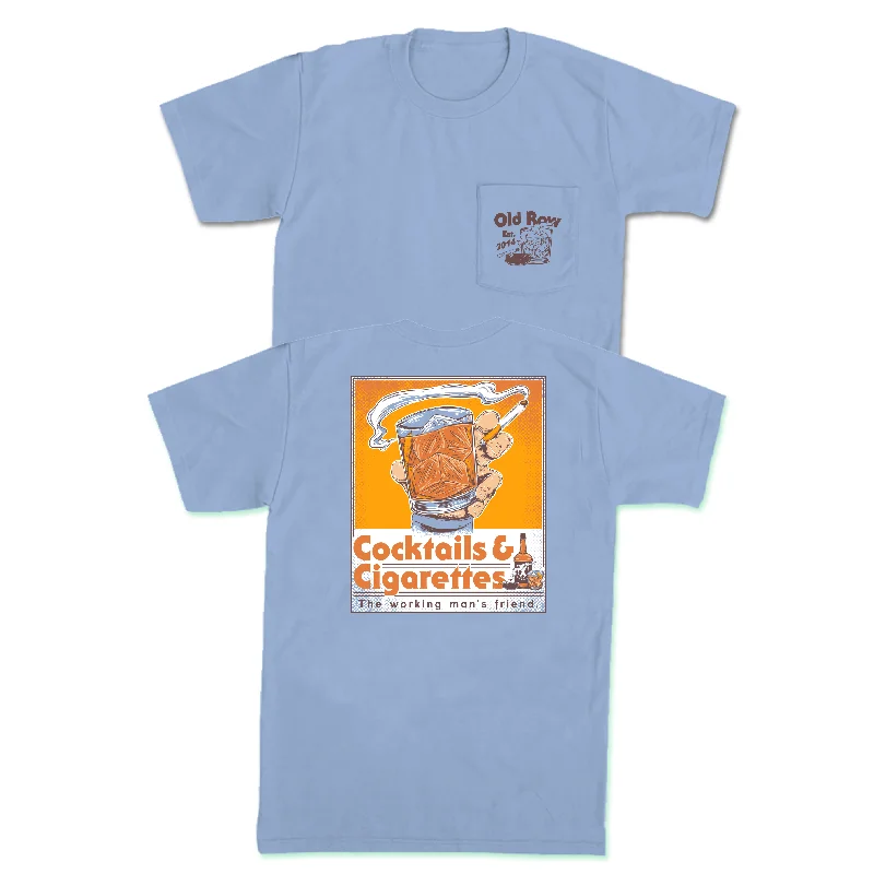 Custom T-Shirt For Sports Events Gifts-The Cocktails & Cigarettes Pocket Tee