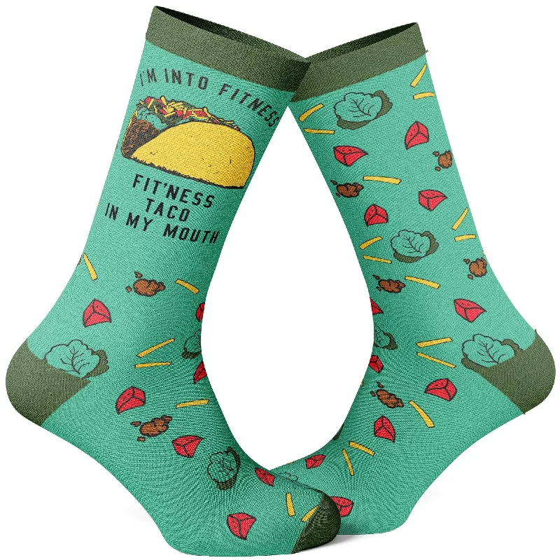 Personalized Socks For Family Photoshoots-Womens Fitness Taco In My Mouth Socks