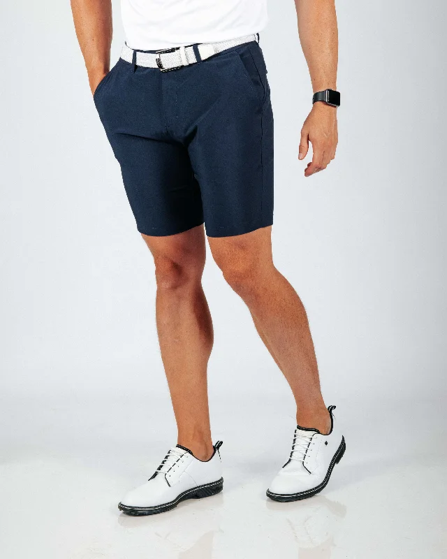 Custom Printed Shorts For Travel-Men's Navy Blue Golf Shorts