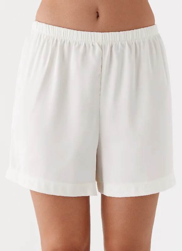 Personalized Yoga Shorts-Lennie Shorts - Ivory