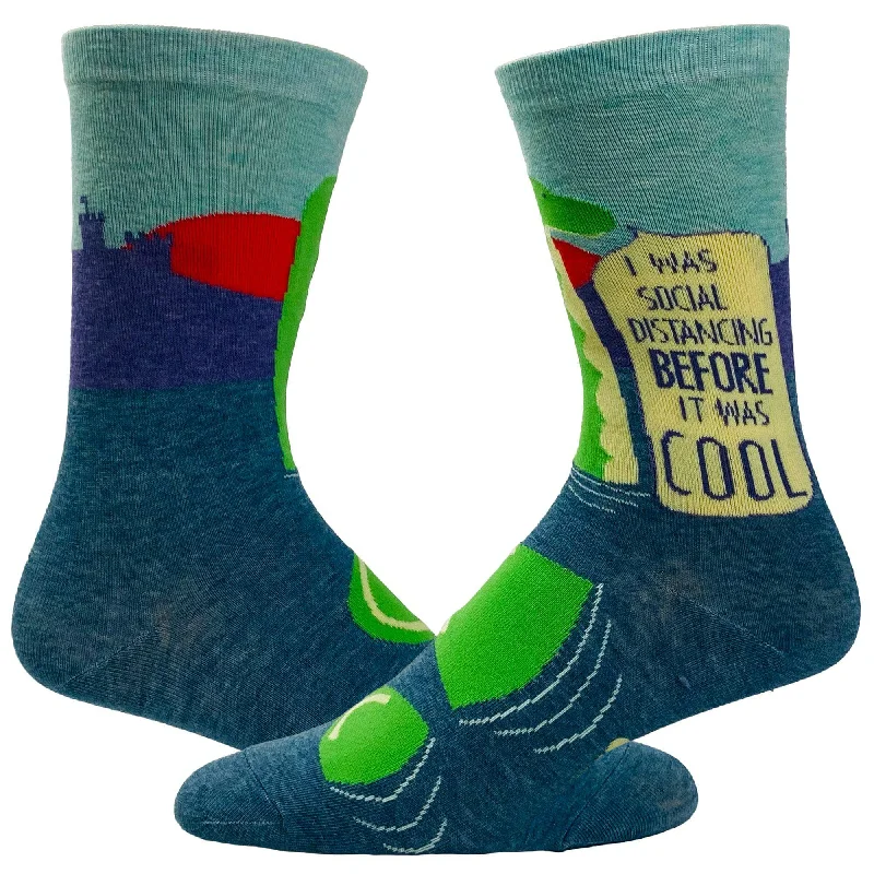 Personalized Socks For Group Events-Men's I Was Social Distancing Before It Was Cool Socks