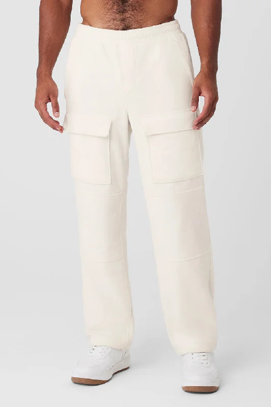 Custom Pants For Running-Polar Fleece Ridge Cargo Pants - Ivory