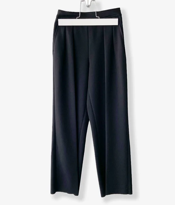 Custom Jogging Pants For Exercise-PHEENY/AMUNZEN 2 TUCK WIDE PANTS(BLACK)