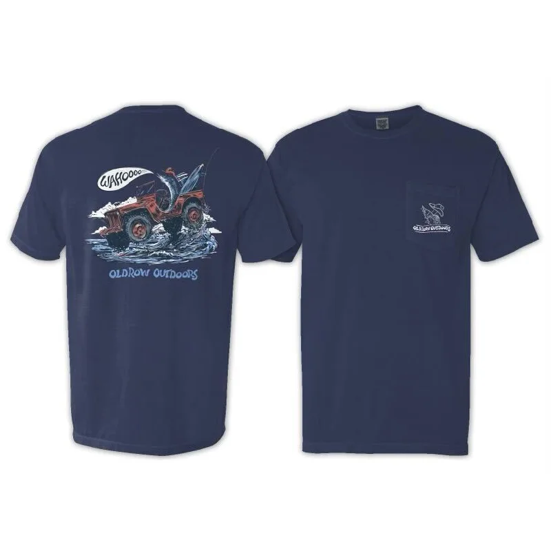 Personalized T-Shirt For Friends Gifts-Old Row Outdoors Wahoo Marlin Pocket Tee