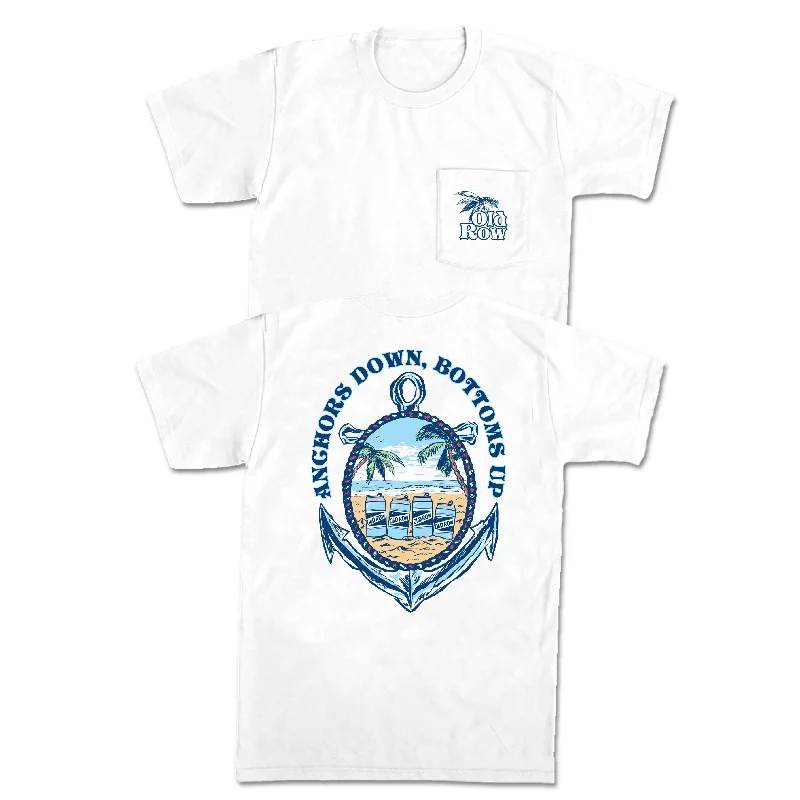 Custom T-Shirt Design-Anchors Down Bottoms Up Pocket Tee