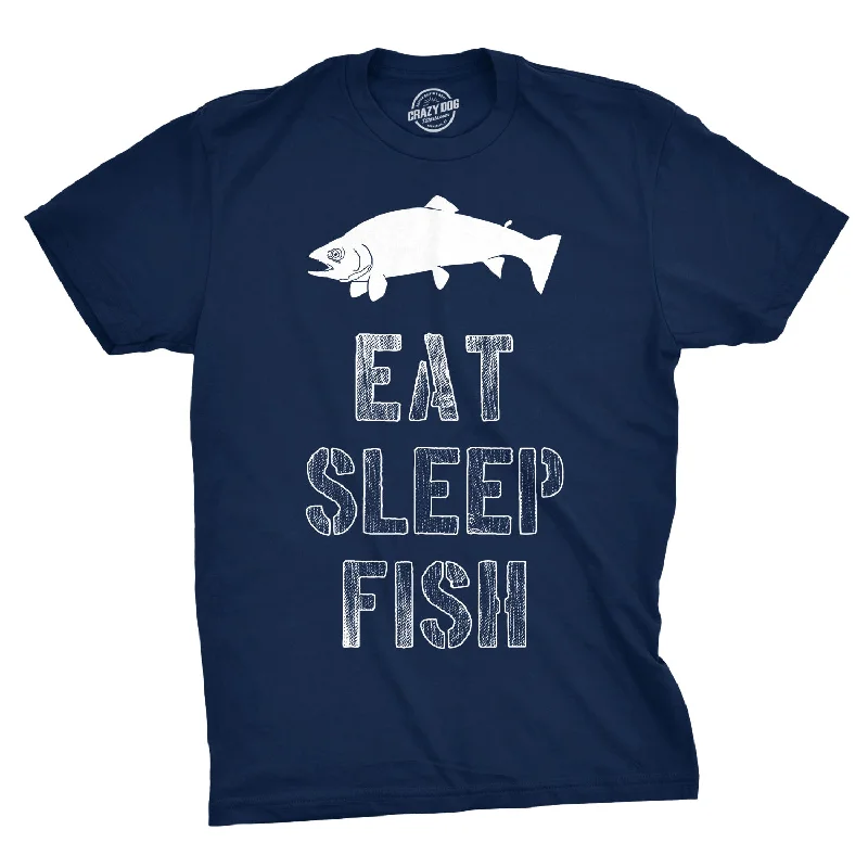 Custom T-Shirt For Large Groups-Eat Sleep Fish Men's T Shirt