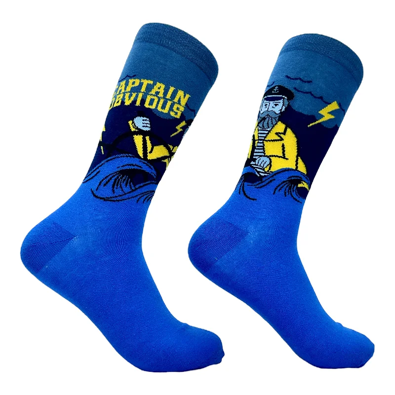 Custom Socks For Gym Wear-Men's Captain Obvious Socks