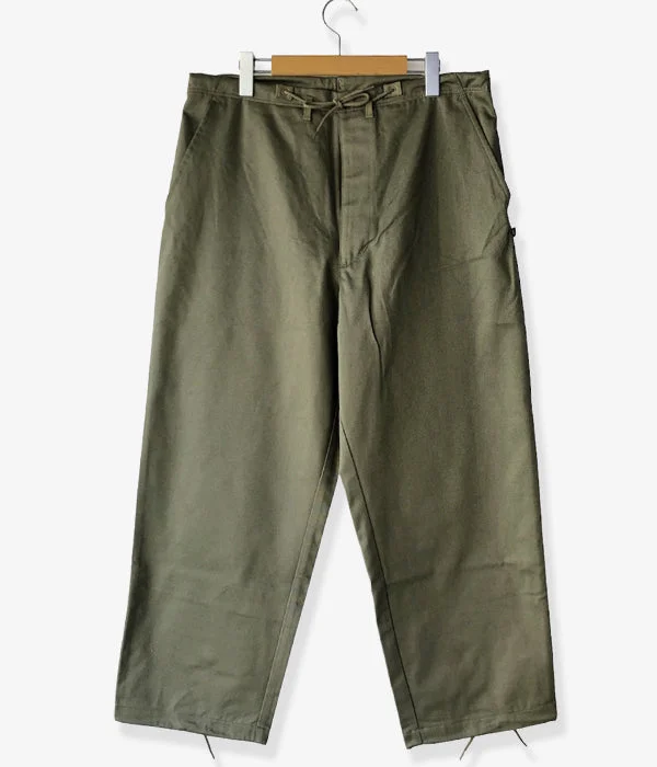 Custom Pants For Sports Outfits-DESCENDANT/BUSH TWILL TROUSES (OLIVE DRAB)