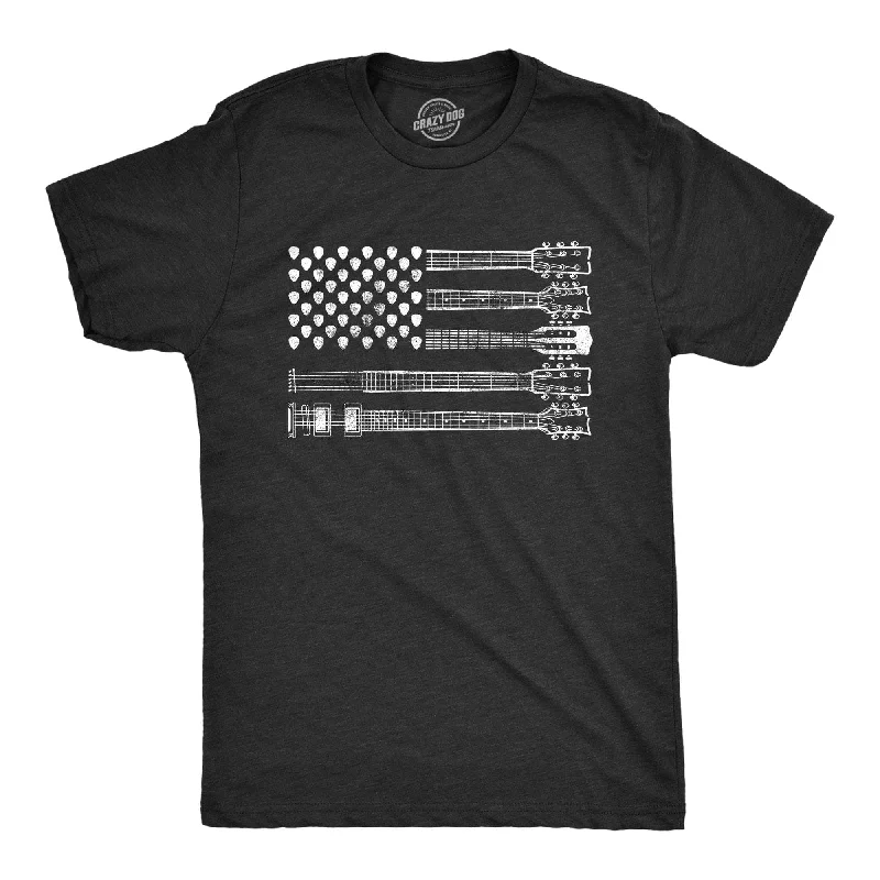 Custom T-Shirt For Graduation-Guitar Flag Men's T Shirt