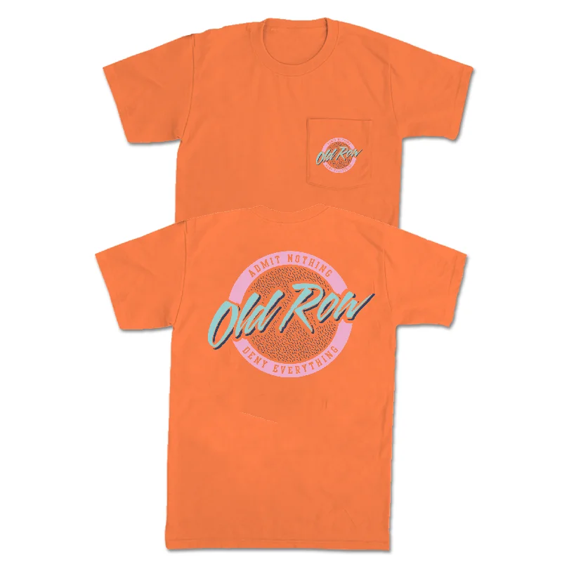 Custom T-Shirt For Hiking Adventures-Old Row Circle Logo Neon Pocket Tee