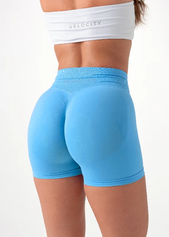 Custom Running Shorts For Women’s Fitness-ULTIMATE SEAMLESS SCRUNCH SHORTS MINI - BLUEBERRY