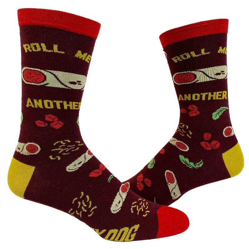 Custom Socks For Hiking Gear-Mens Roll Me Another Burrito Socks