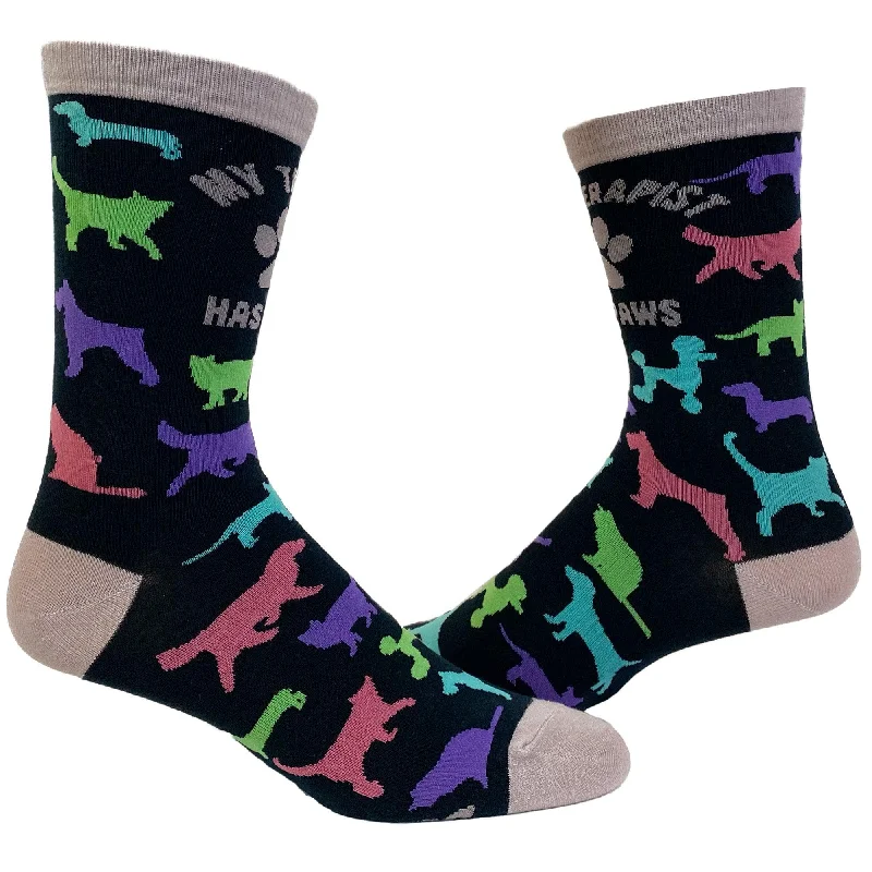 Custom Socks For Active Wear-Womens My Therapist Has Paws Socks