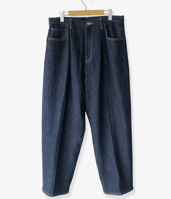 Custom High-Waisted Pants-WELCOME-RAIN/OVERSIZED HEAVY DENIM (INDIGO)