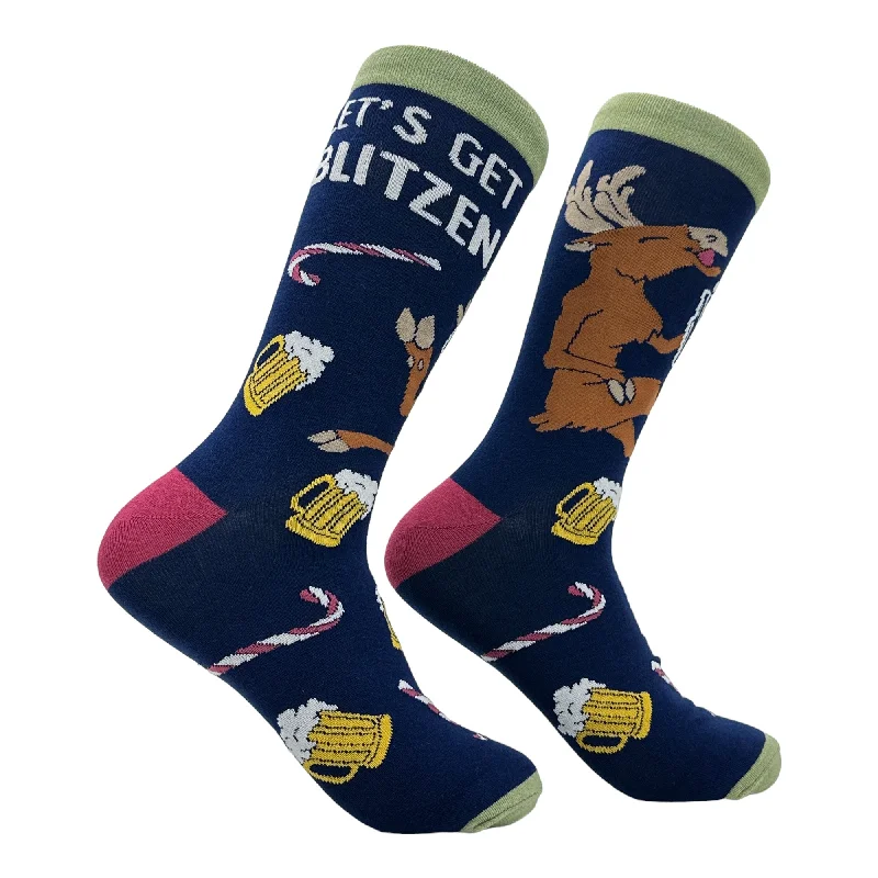 Personalized Socks For Women-Men's Lets Get Blitzen Socks