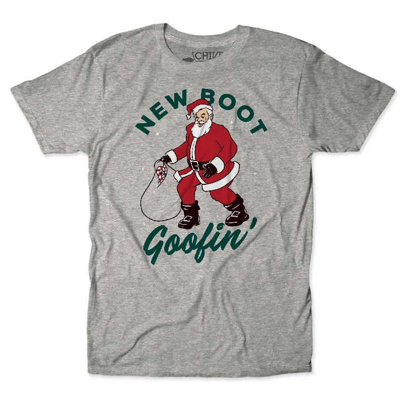 Custom T-Shirt For Sports Celebrations-New Boot Goofin' Santa Unisex Tee