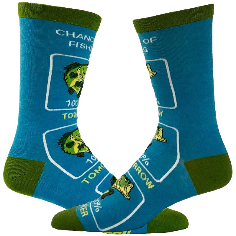 Personalized Socks For Everyday Comfort-Men's Chance Of Fishing Socks