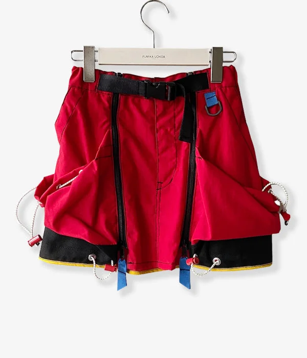 Personalized Workout Pants-FUMIKA_UCHIDA/NYLON WAIST POCKET MINI SKIRT(RED)